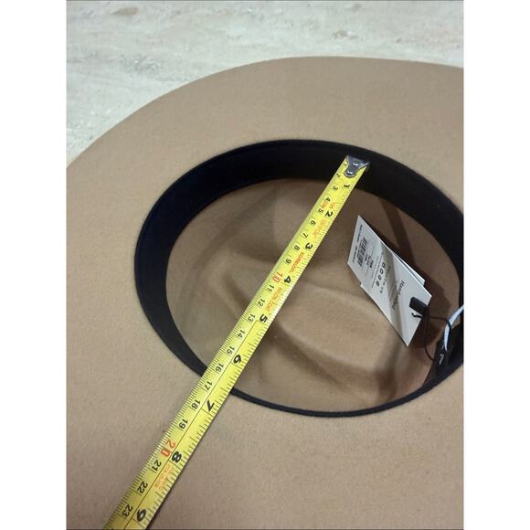 Patina The Aria Tan Wool Fedora Western Hat Handcrafted Wide Brim L main image 7